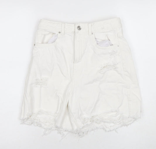 Alcott Women's White Bermuda Denim Shorts - Size 8