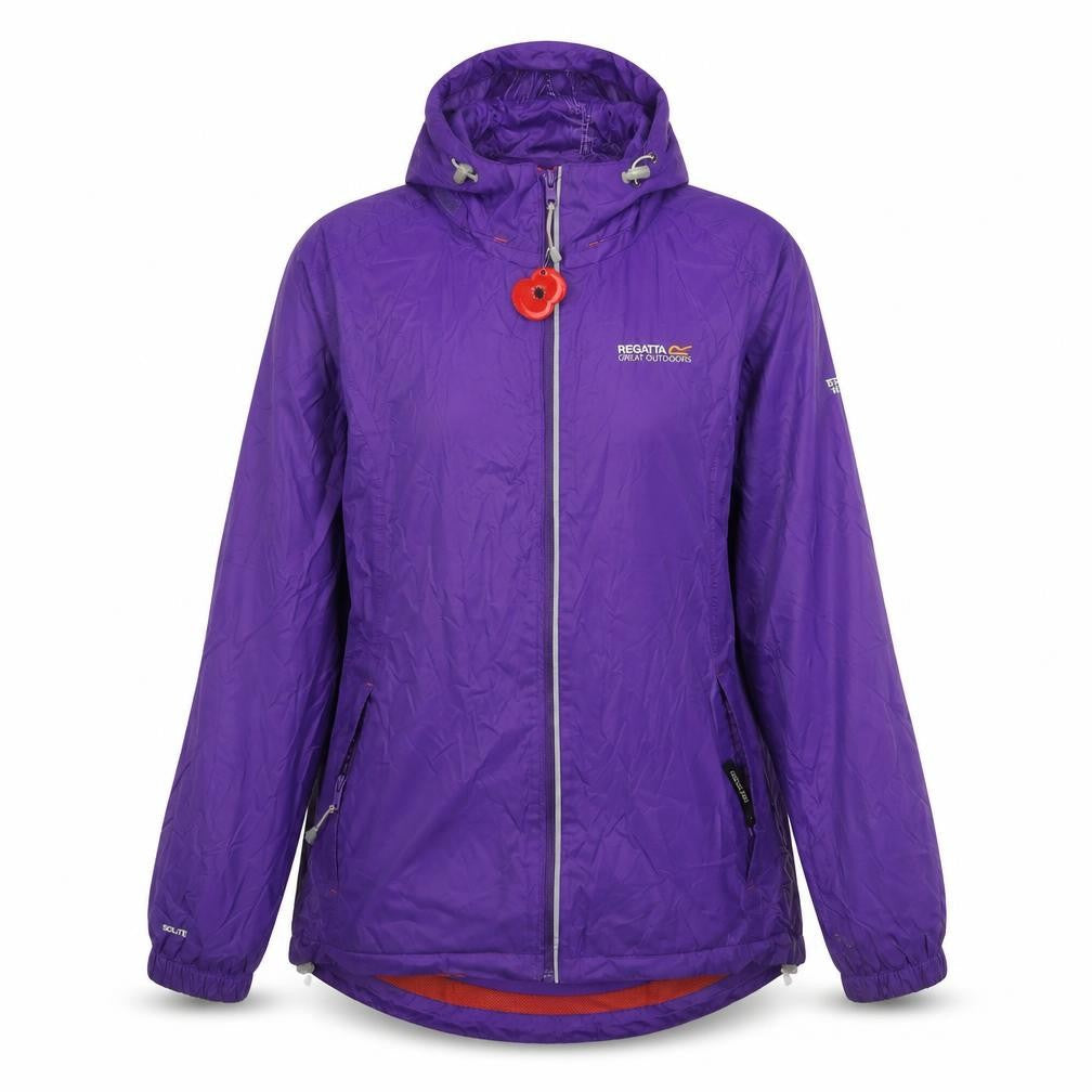 Regatta Women's Purple Waterproof Hooded Rain Jacket 14