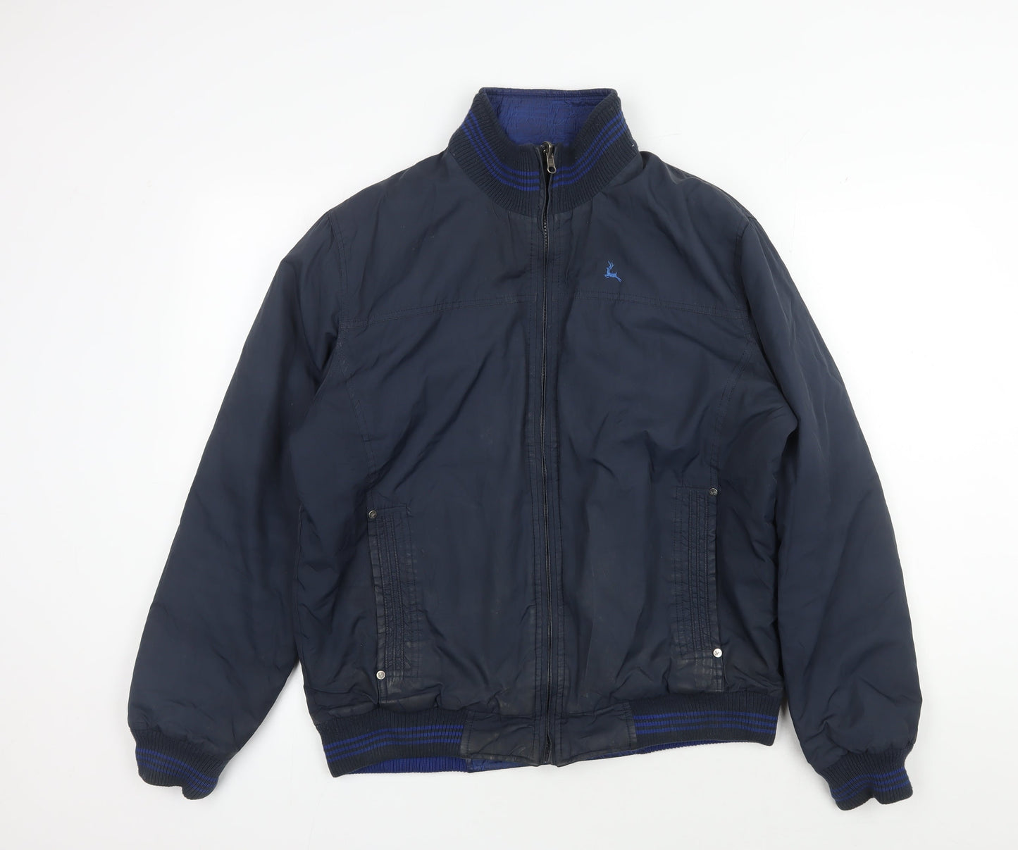 Parx Men's Blue Bomber Jacket - L, Casual Style