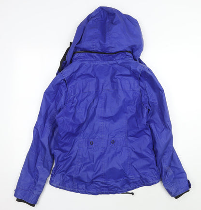 Preloved Next Women's Blue Hooded Jacket Size 12 - Casual Mid-Length - Back