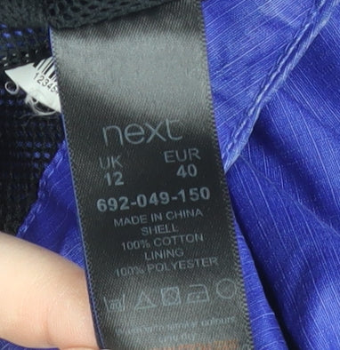 Preloved Next Women's Blue Hooded Jacket Size 12 - Casual Mid-Length - Detail