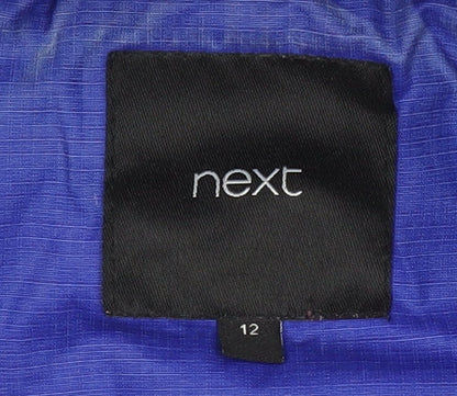 Preloved Next Women's Blue Hooded Jacket Size 12 - Casual Mid-Length - Label