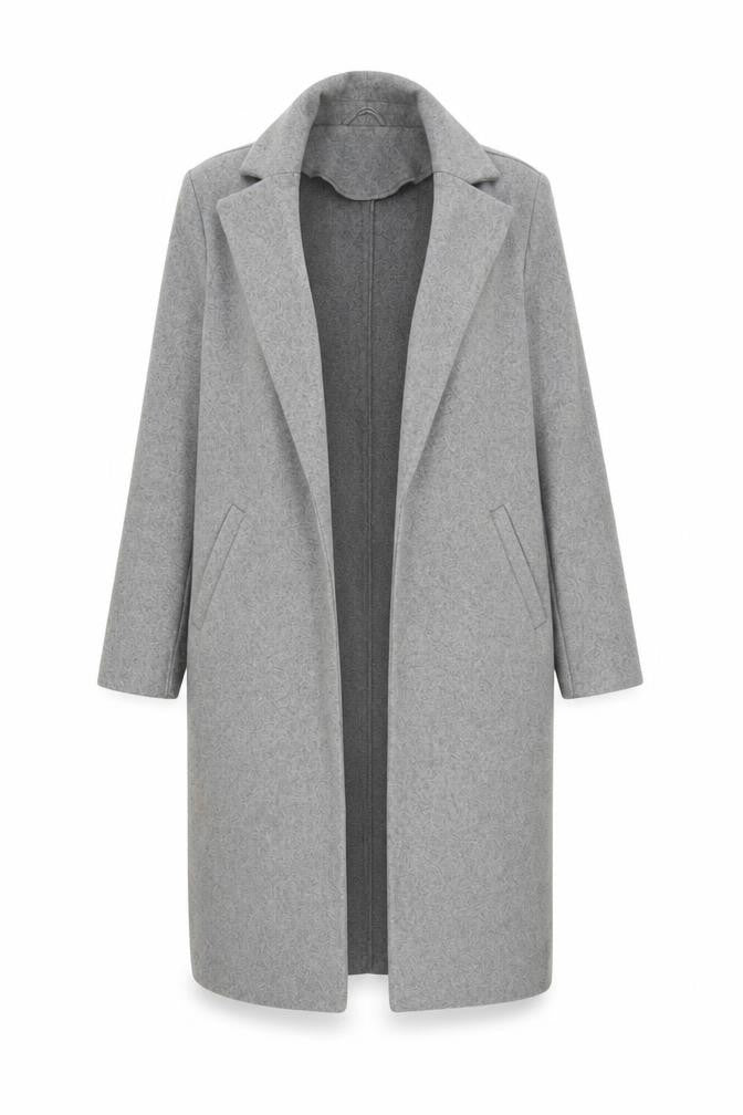 New Look Women's Grey Long Overcoat Size 8