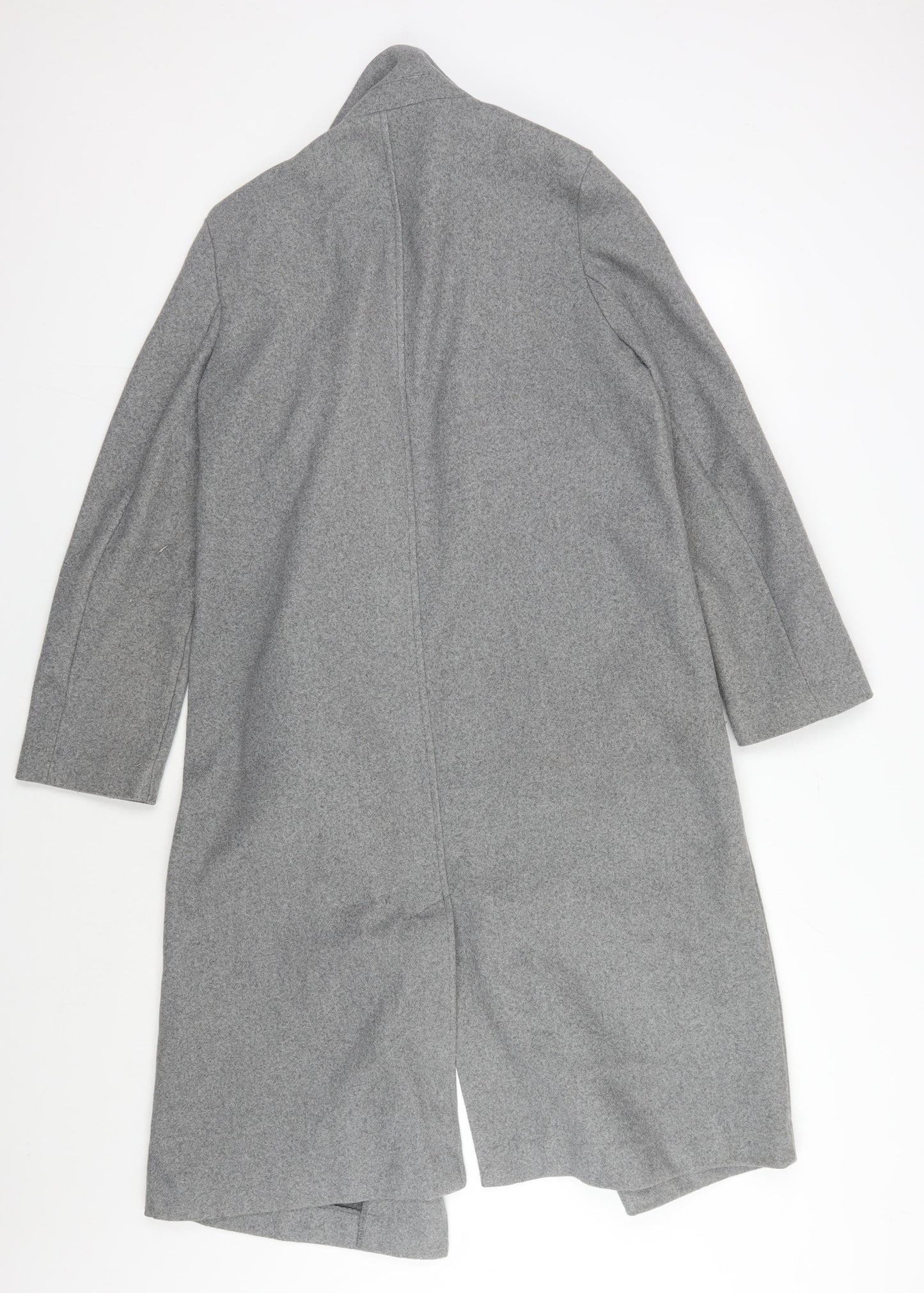 New Look Women's Grey Long Overcoat Size 8