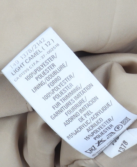 Marks and Spencer Women's Beige Parka Jacket Size 12