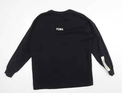Back view of Puma Men's Black Pullover Sweatshirt M