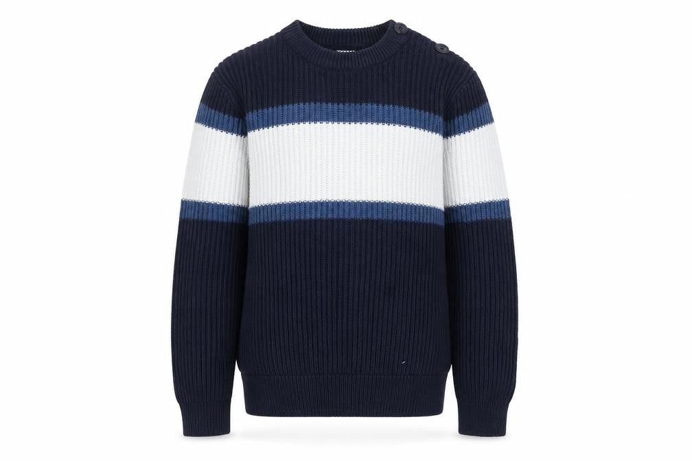 La Redoute Boys Blue Striped Pullover Jumper Size 10