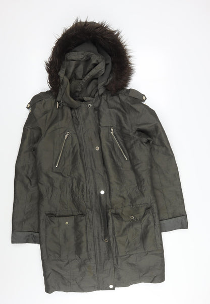 Marks & Spencer Women's Green Parka - Size 12