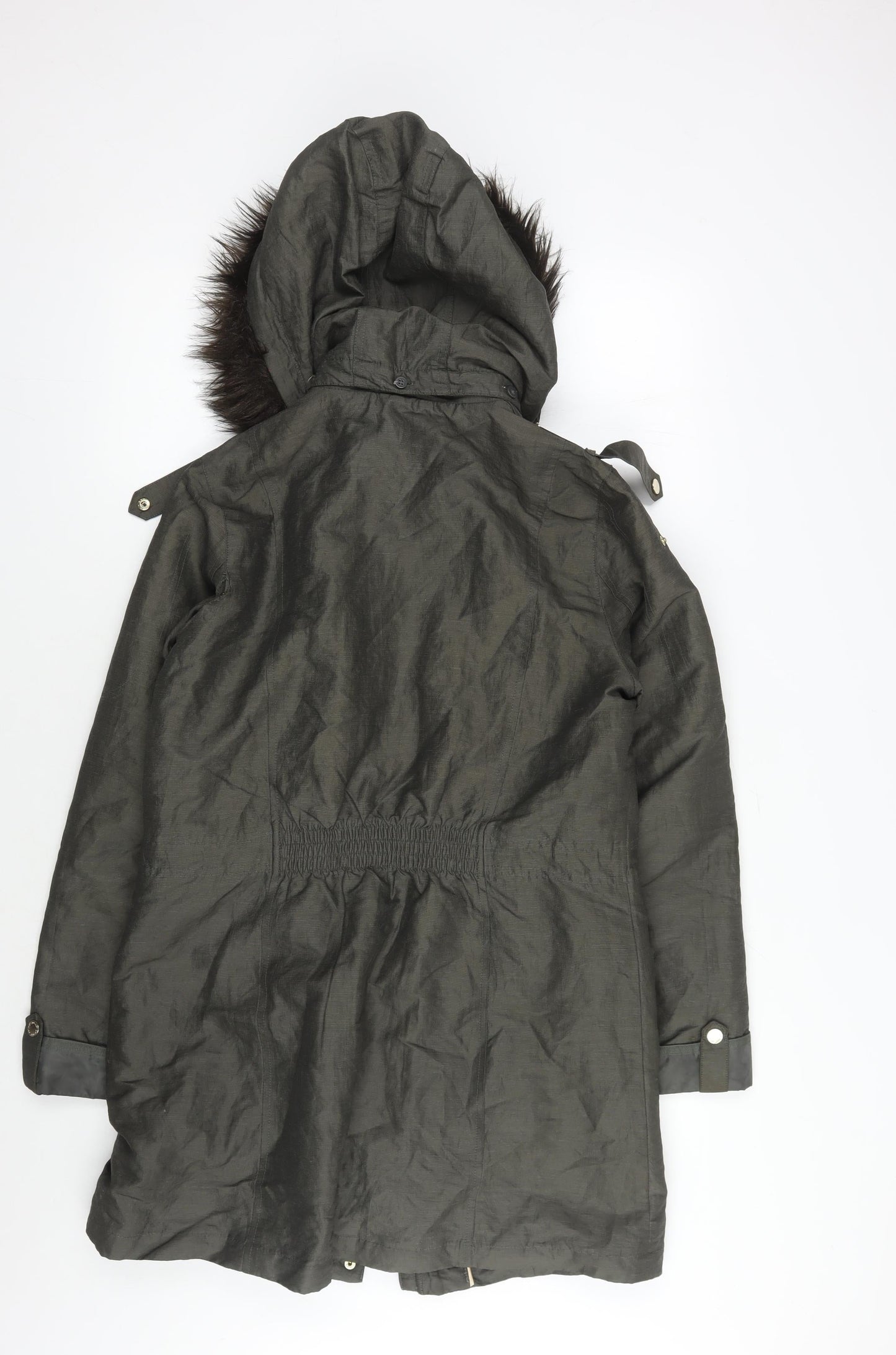 Marks and Spencer Women's Green Parka - Size 12