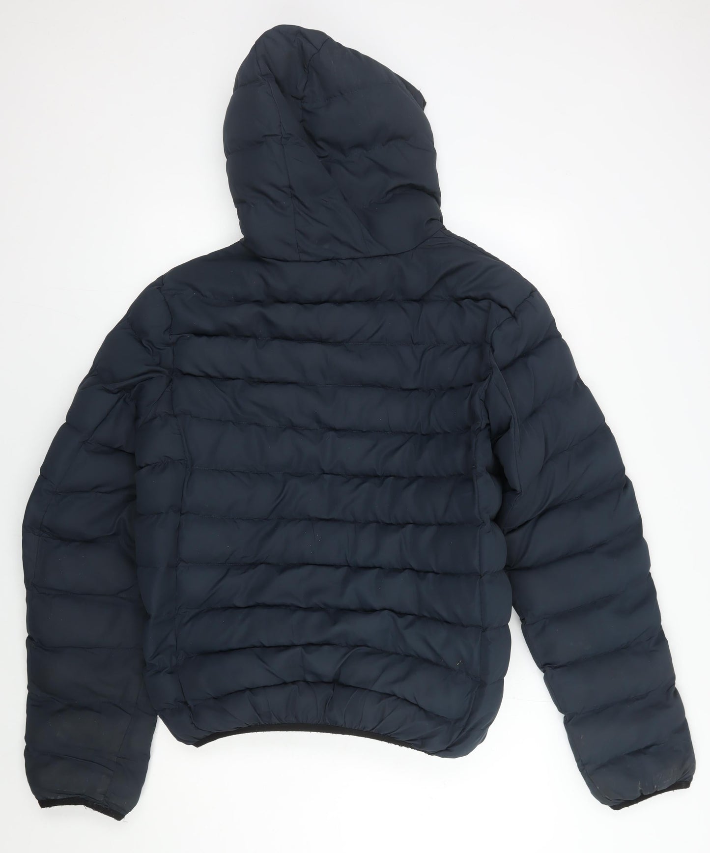 Brave Soul Mens XL Blue Hooded Puffer Jacket Winter
