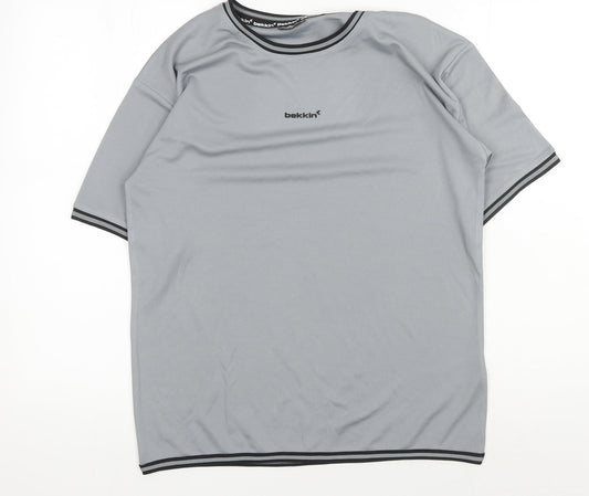 Bekkin Boys Grey T-Shirt 13-14 Years Jersey Crew Neck