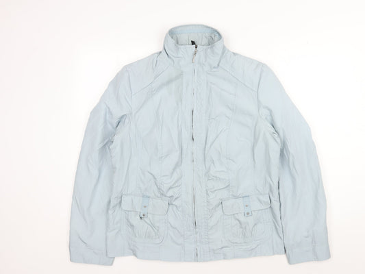 Barbara Lebek Women's Blue Windbreaker Jacket Size 16