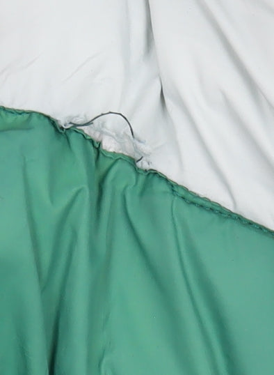 Close-up detail of Scotch & Soda boys’ green colourblock puffer jacket, size 12