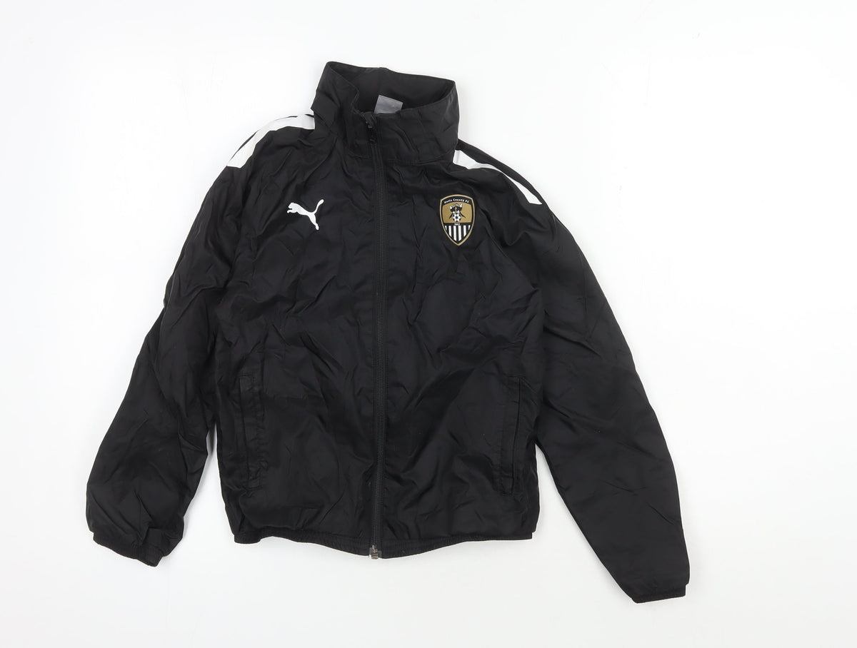Additional front view of Puma boys’ black track jacket 9-10 years sportswear