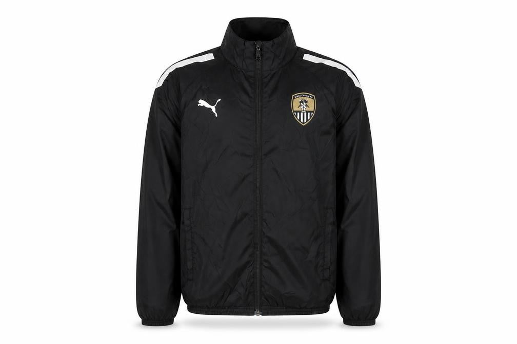 Front view of Puma boys’ black track jacket 9-10 years sportswear