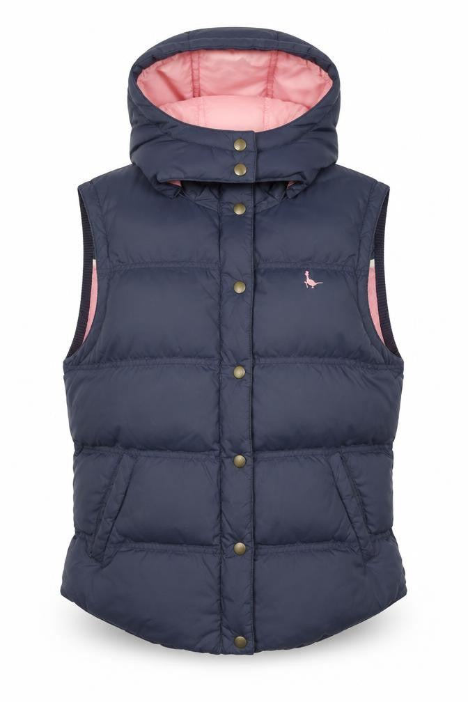 Jack Wills Teens Blue Puffer Waistcoat Snap Closure
