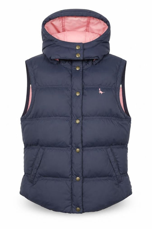 Jack Wills Teens Blue Puffer Waistcoat Snap Closure