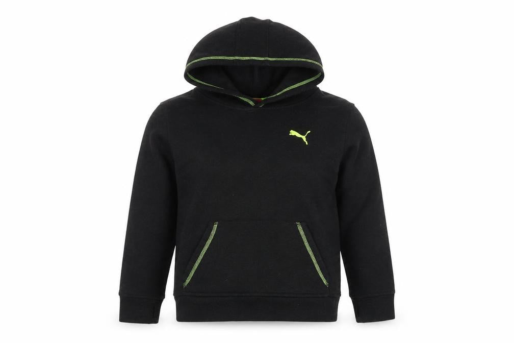 Puma Boys Black Hoodie 6-7 Years Logo Pullover Jersey