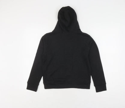 Back view of Puma boys’ black hoodie 6-7 years logo pullover jersey