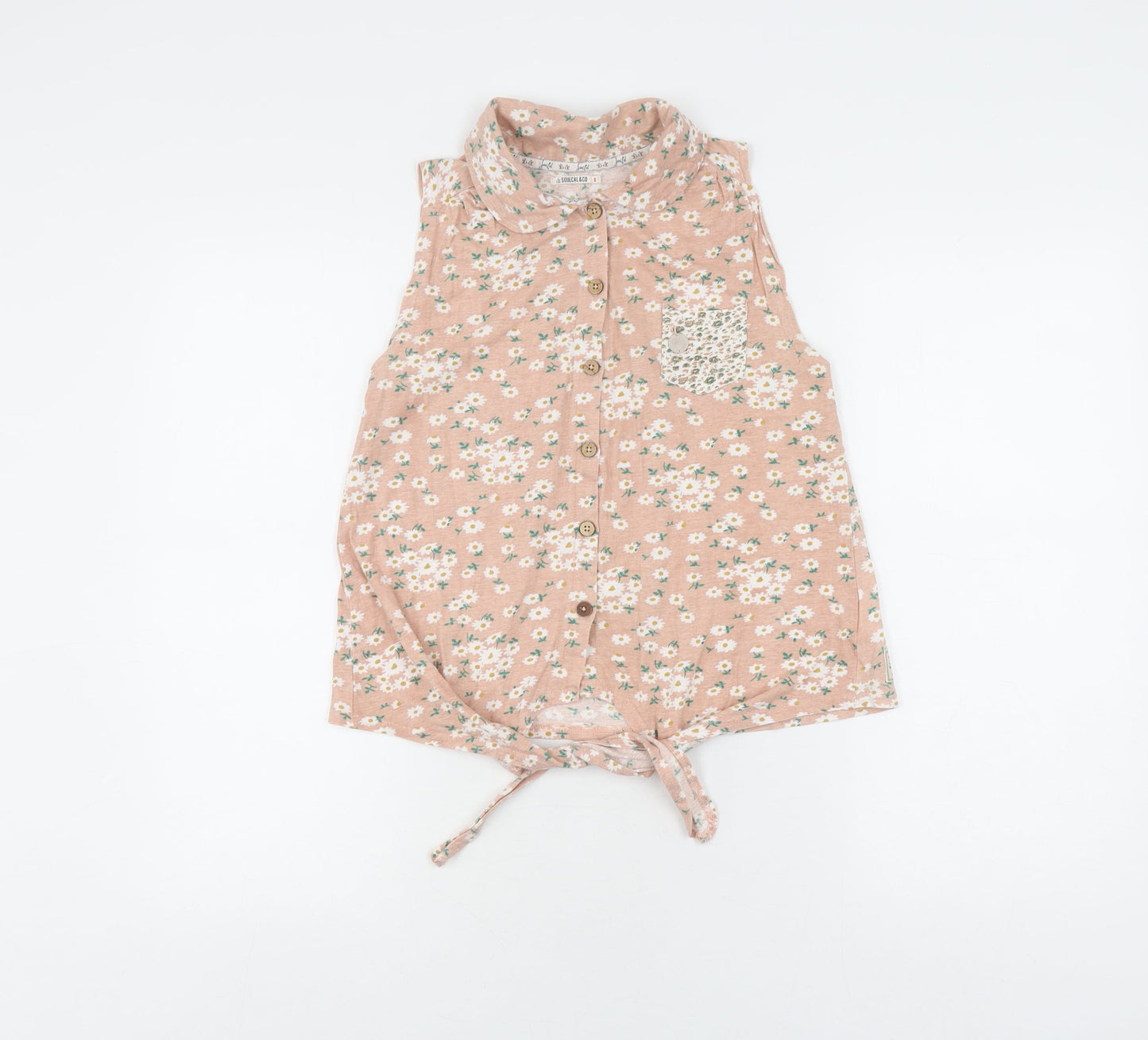 Soulcal & Co Floral Button-Up Sleeveless Shirt
