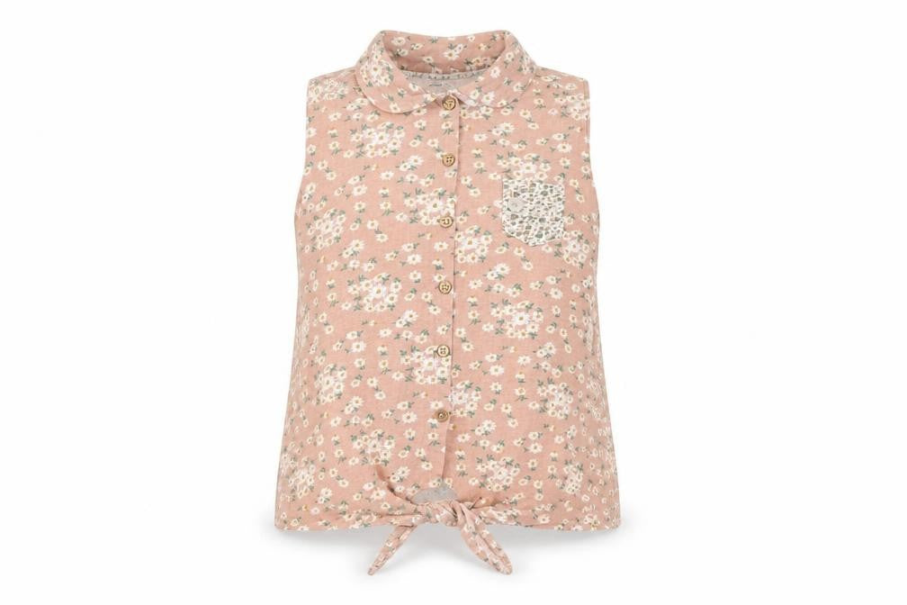 Soulcal & Co Floral Button-Up Sleeveless Shirt