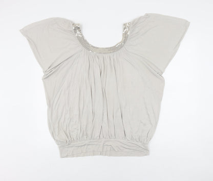 Debenhams Women's Grey Sequin Blouse