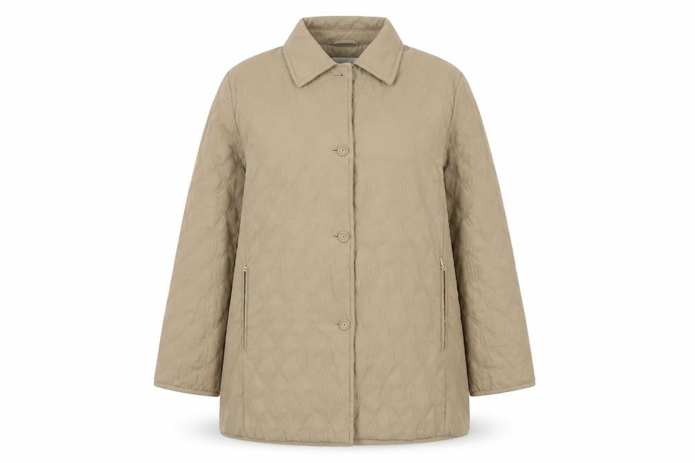 Eastex Women's Beige Quilted Coat - Size 18, Casual