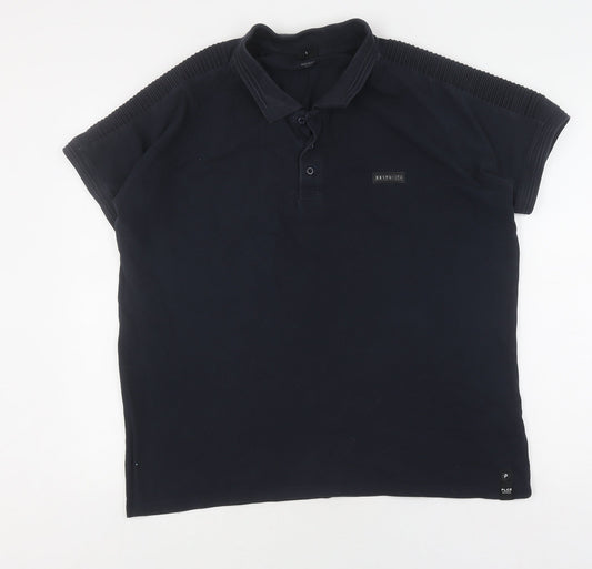 883 Police Men's Black XL Polo Shirt - Short Sleeve, Logo
