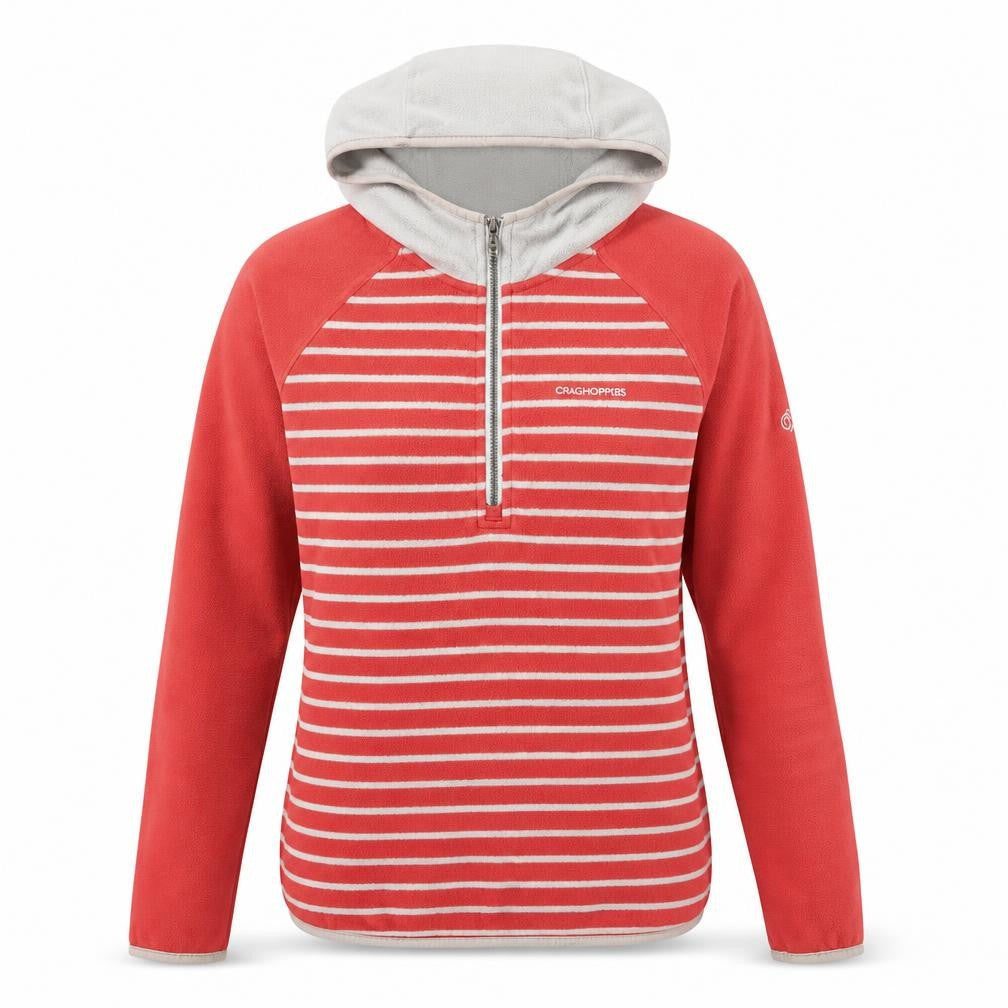 Craghoppers Women's Red Striped Pullover Hoodie Size 10