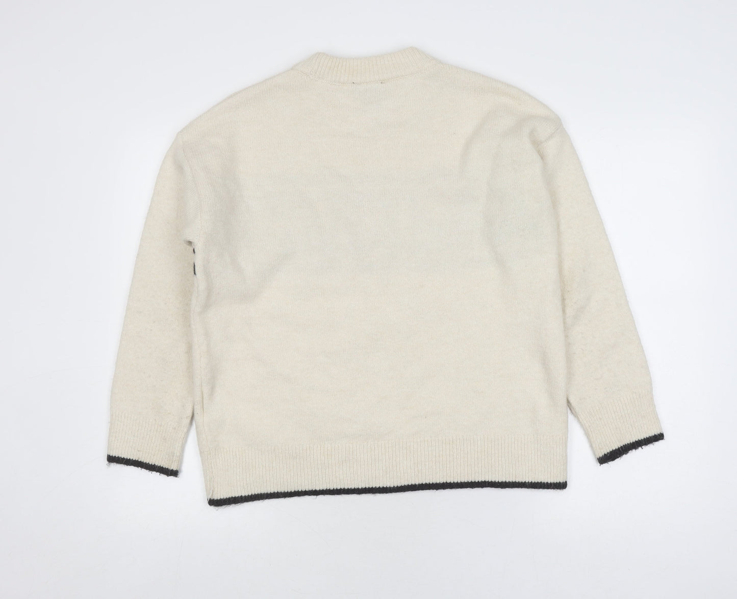New Look Women's Ivory Pullover Size S Chunky Knit Jumper