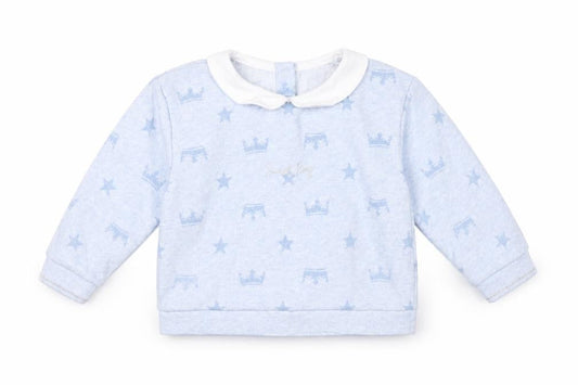 River Island Blue Baby Top, 12-18 Months, Cotton, Stars