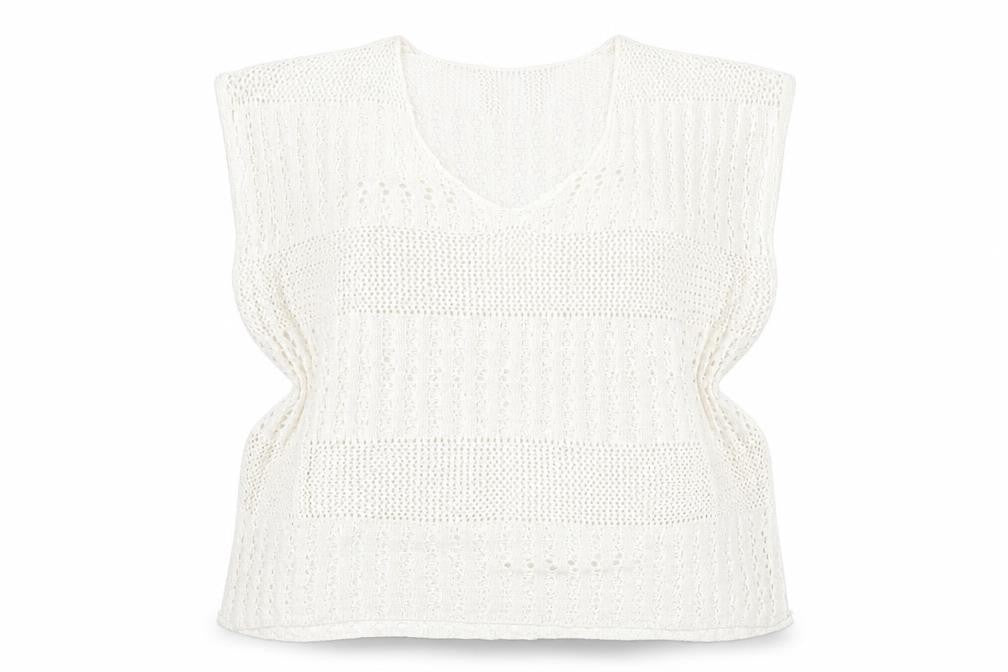 Cupshe Women's White Beach Cover Up, Size L, Lightweight Acrylic