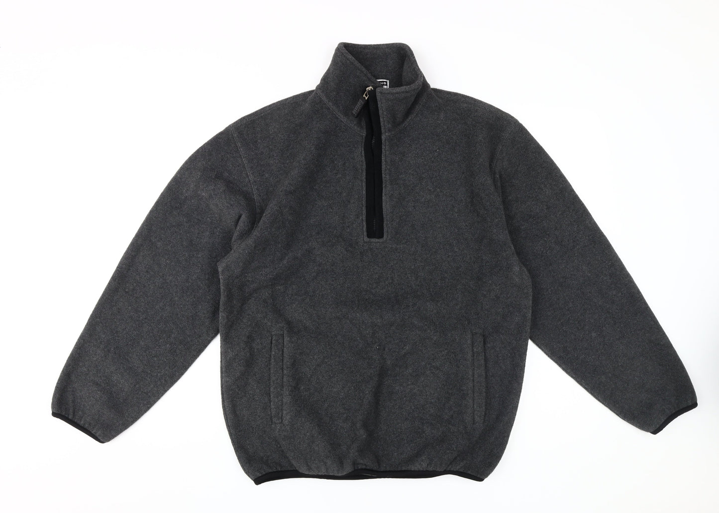 Giordano Men's Grey 1/4 Zip Fleece Jacket M