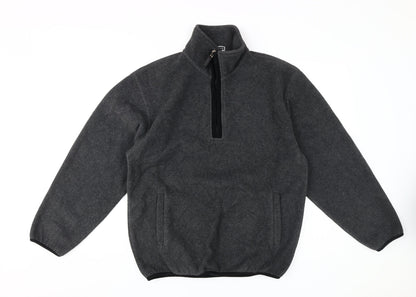 Giordano Men's Grey 1/4 Zip Fleece Jacket M