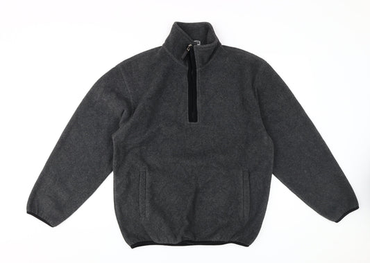 Giordano Men's Grey 1/4 Zip Fleece Jacket M