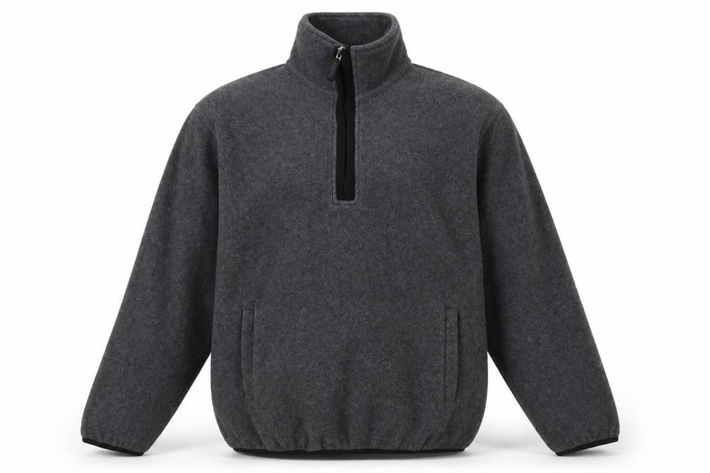 Giordano Men's Grey 1/4 Zip Fleece Jacket M