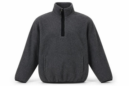 Giordano Men's Grey 1/4 Zip Fleece Jacket M