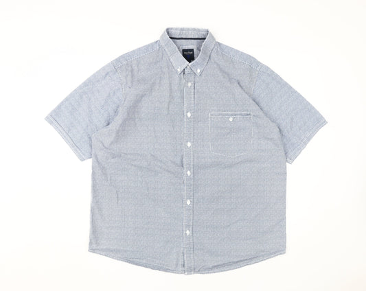 James Pringle Men's Blue Cotton Button-Up Shirt L