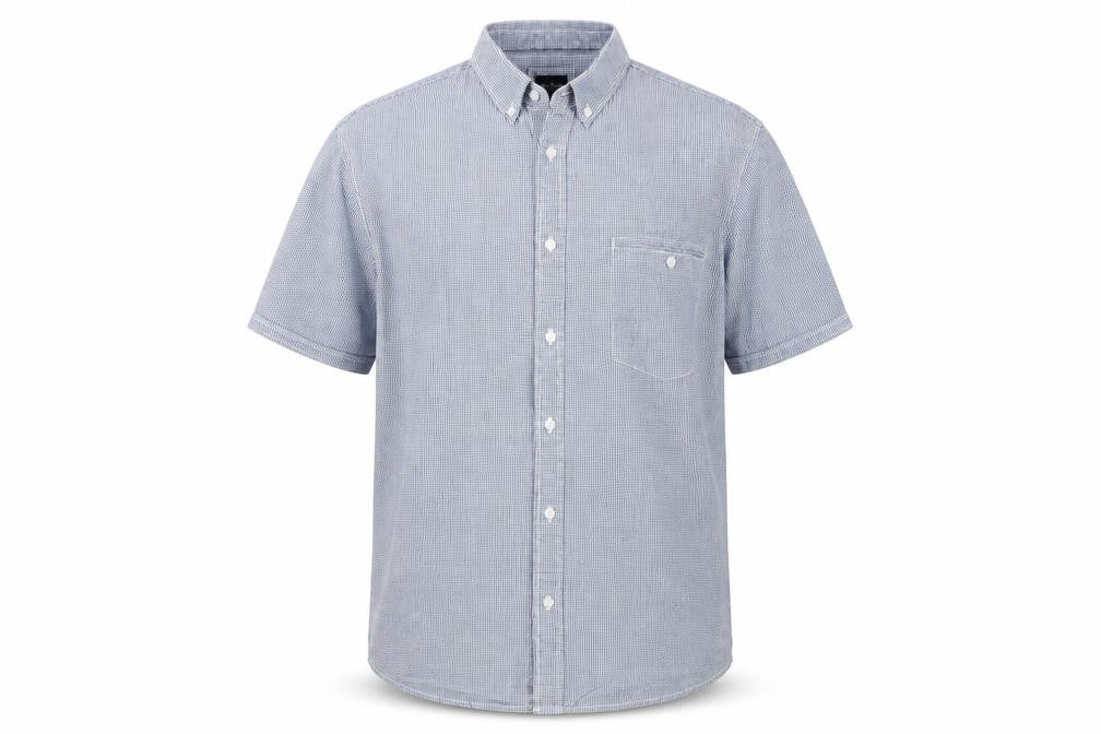 James Pringle Men's Blue Cotton Button-Up Shirt L