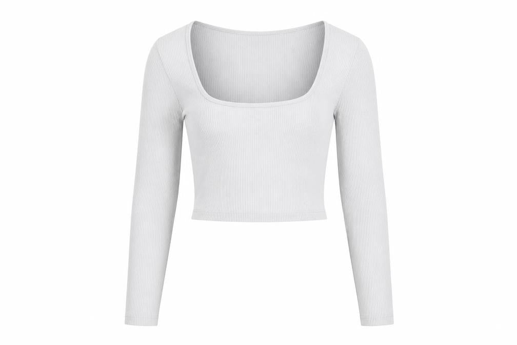 Zara Women's XS Grey Cropped Knit Blouse