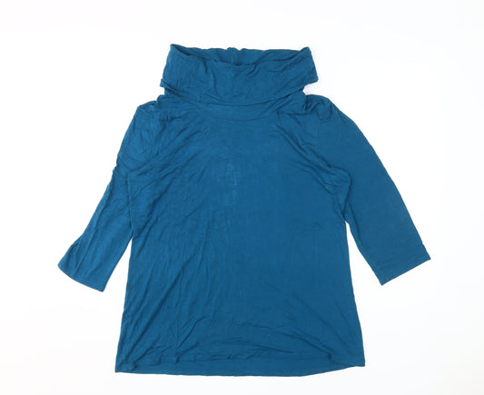 Damart Women's Blue Cowl Neck Top, Size L