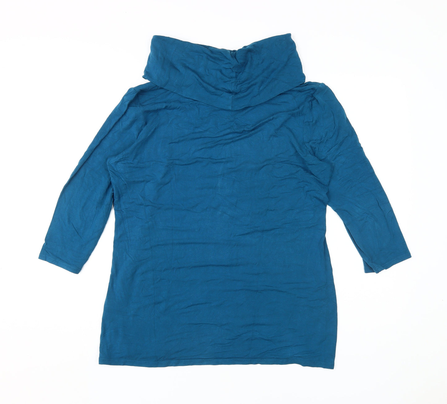 Damart Women's Blue Cowl Neck Top, Size L