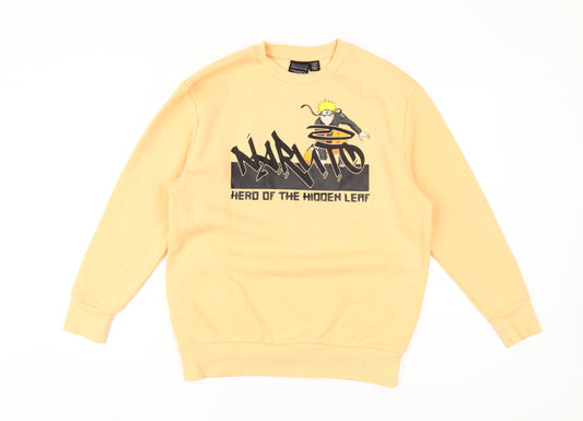 Naruto Shippuden Boys' Orange Graphic Pullover Sweatshirt 11-12Y