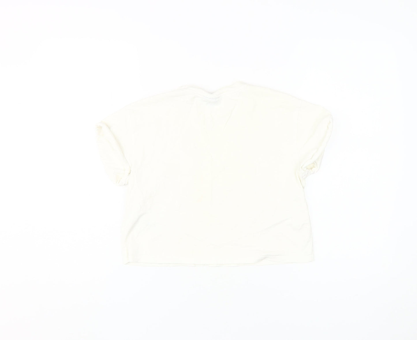 Topshop Women's White Basic T-Shirt, Size 4, Short Sleeve