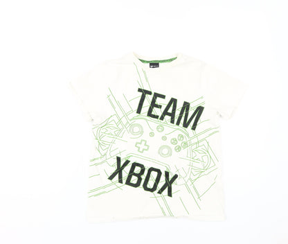 Additional front view of Xbox boys’' white graphic t-shirt 11-12 years, gaming style