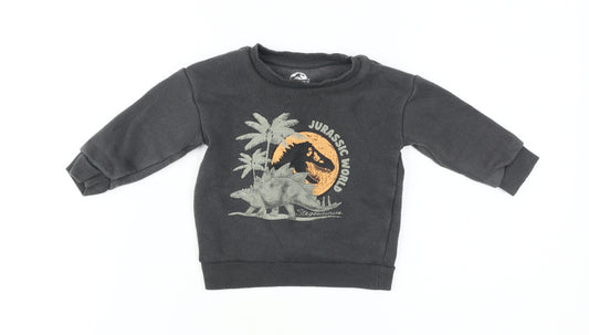 Jurassic World Black T-Shirt 12-18M Unisex Long Sleeve