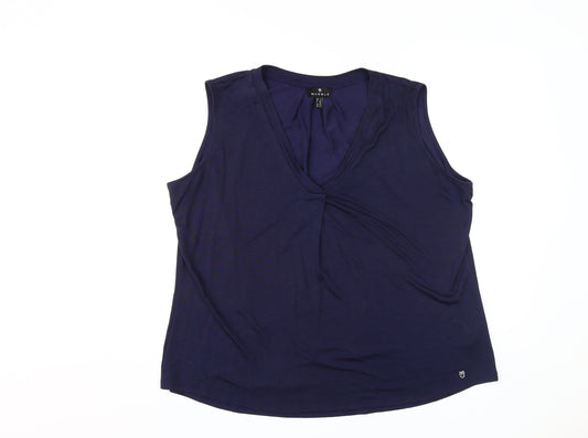 Marble Women's Blue Sleeveless Tank Top Size 16