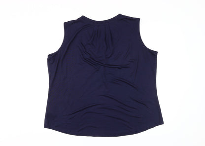 Marble Women's Blue Sleeveless Tank Top Size 16