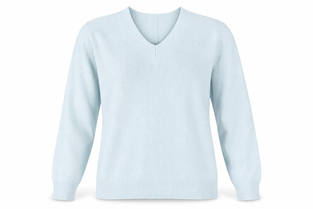 Damart Women's Blue V-Neck Pullover Jumper M