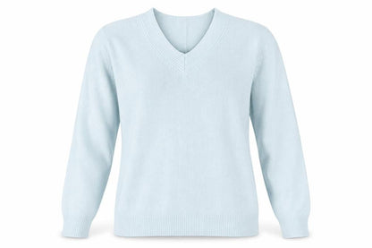 Damart Women's Blue V-Neck Pullover Jumper M